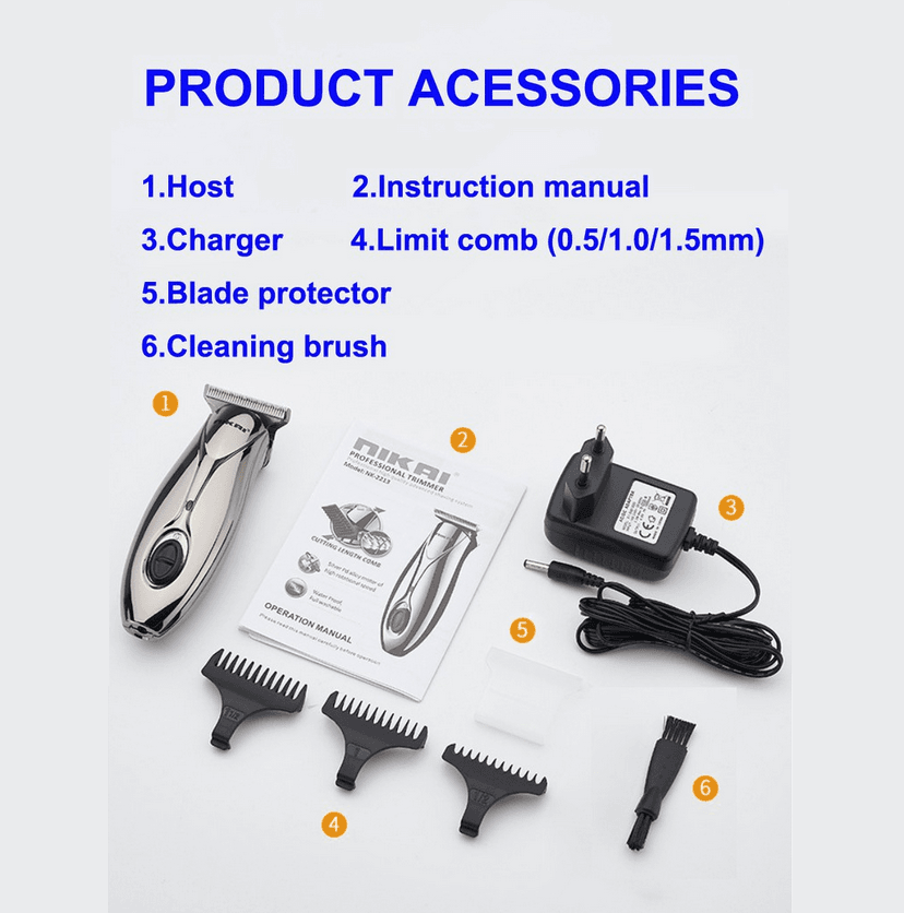 Nikai NK-2214 Tondeuse à cheveux rechargeable en forme de T – Image 5